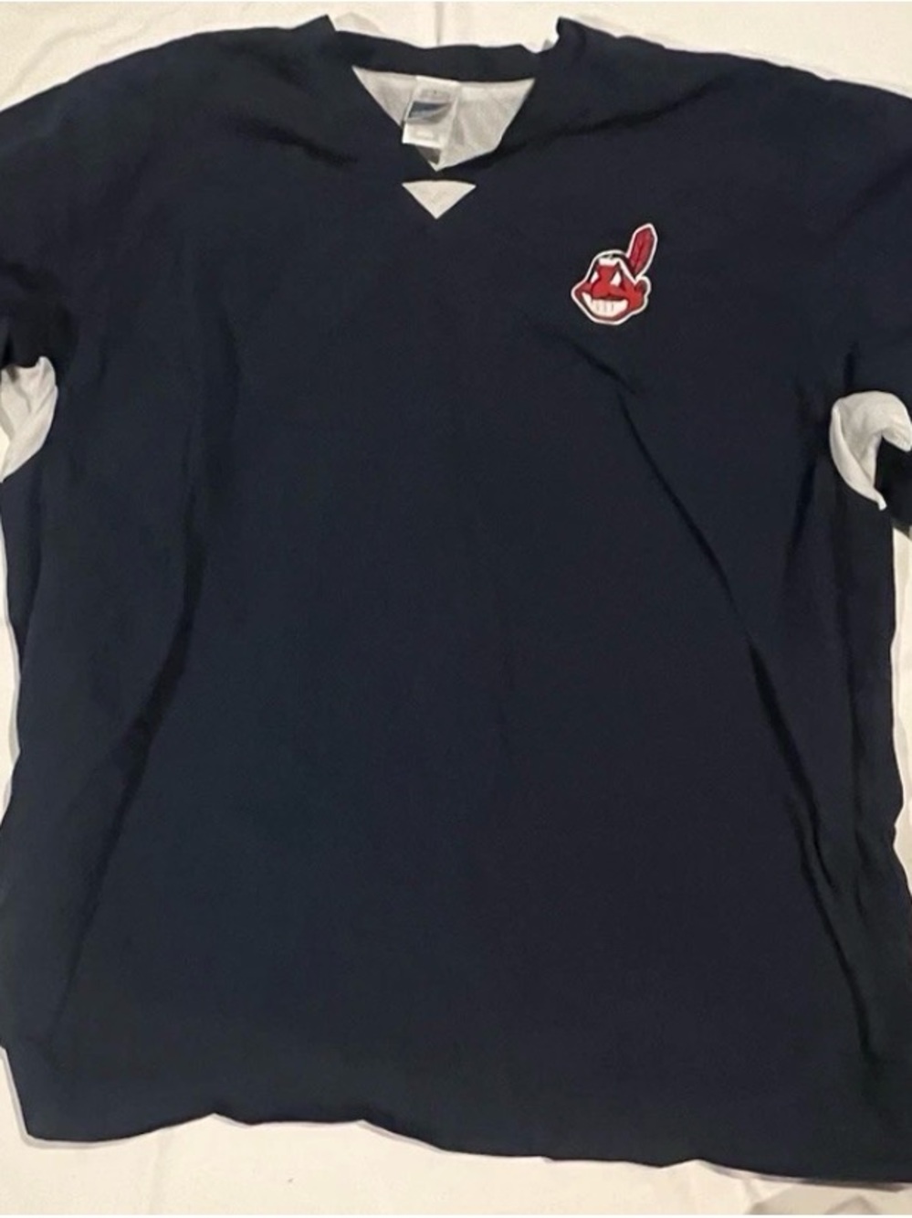 Vintage Y2K Adidas Cleveland Indians Chief Wahoo Pullover Windbreaker Sz:Medium